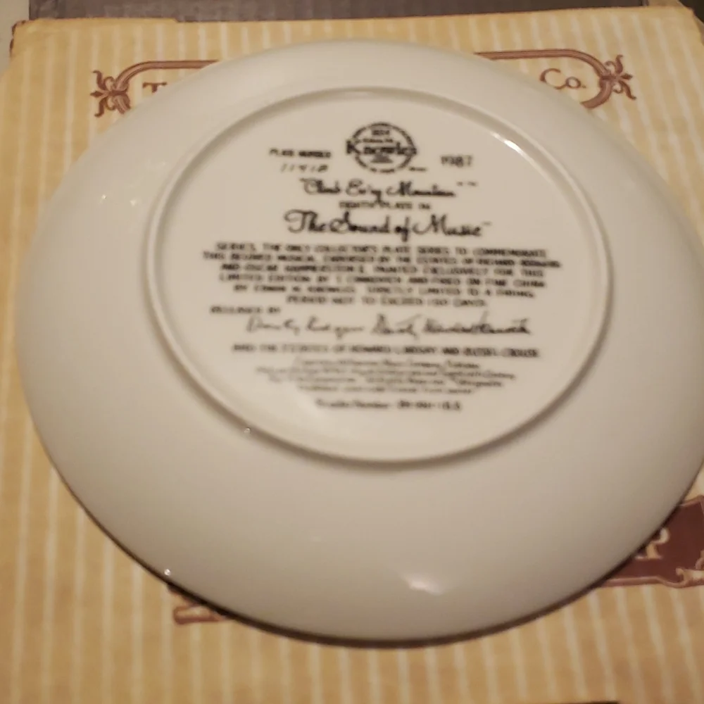 CLIMB EVRY MOUNTAIN THE SOUND OF MUSIC COLLECTOR PLATE - Picture 5 of 6